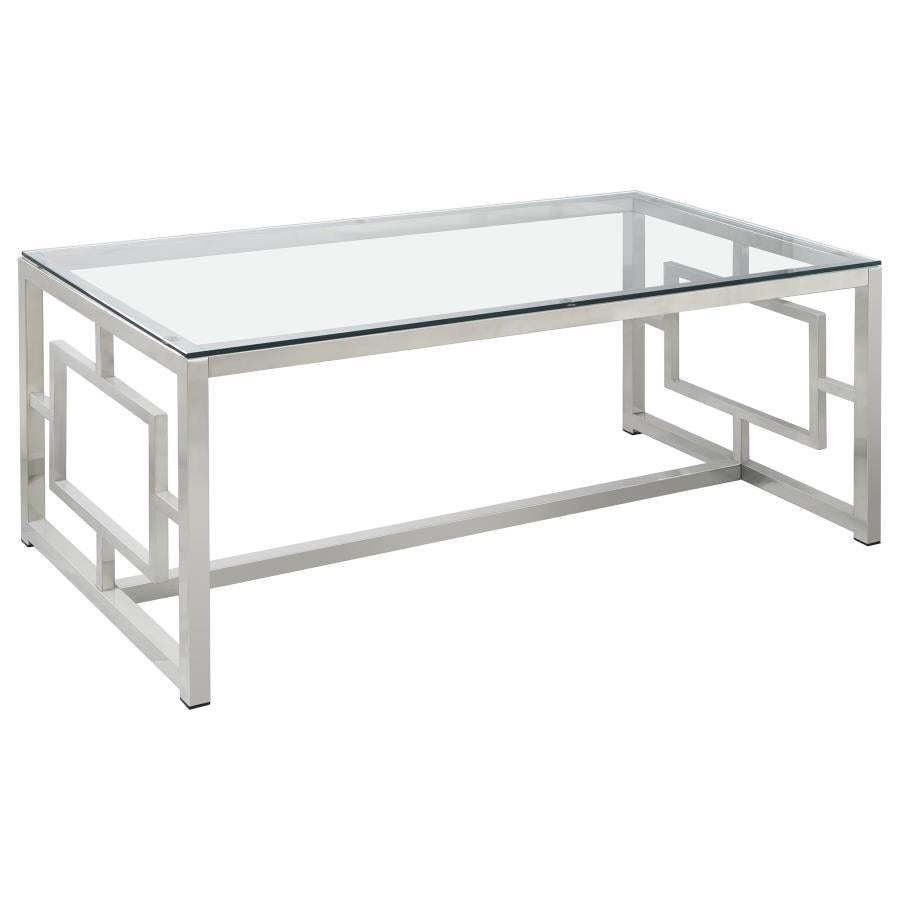Merced 2-piece Rectangular Coffee and End Table Set Nickel