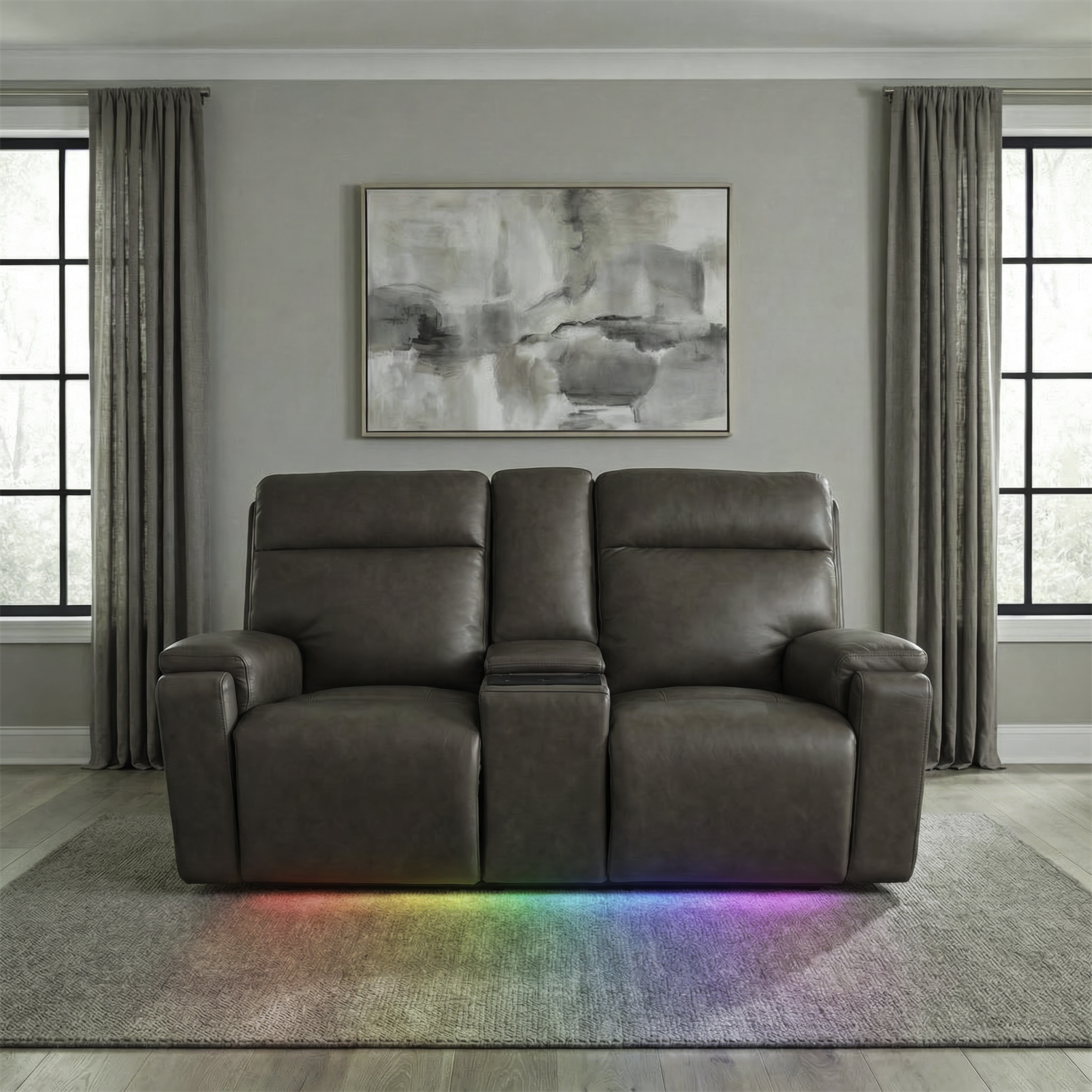 Cyrus Triple Power Zero Gravity Loveseat with Console