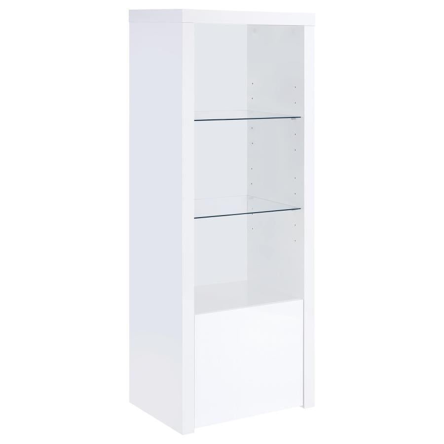 Jude 4-shelf Engineered Wood Media Tower High Gloss White