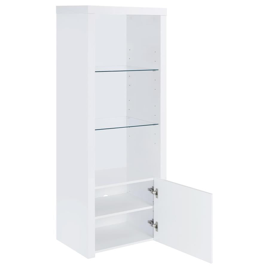 Jude 4-shelf Engineered Wood Media Tower High Gloss White