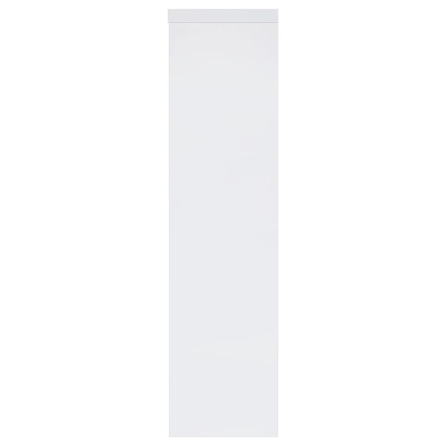 Jude 4-shelf Engineered Wood Media Tower High Gloss White