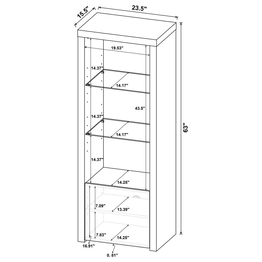 Jude 4-shelf Engineered Wood Media Tower High Gloss White