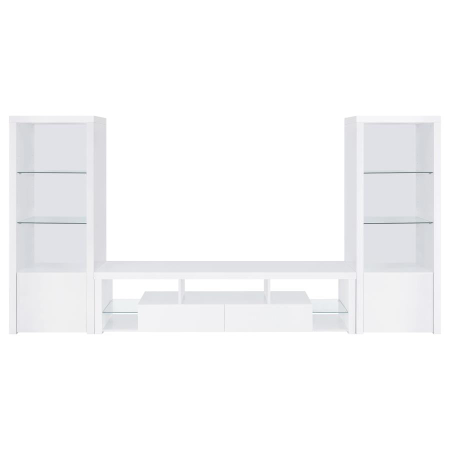 Jude 4-shelf Engineered Wood Media Tower High Gloss White