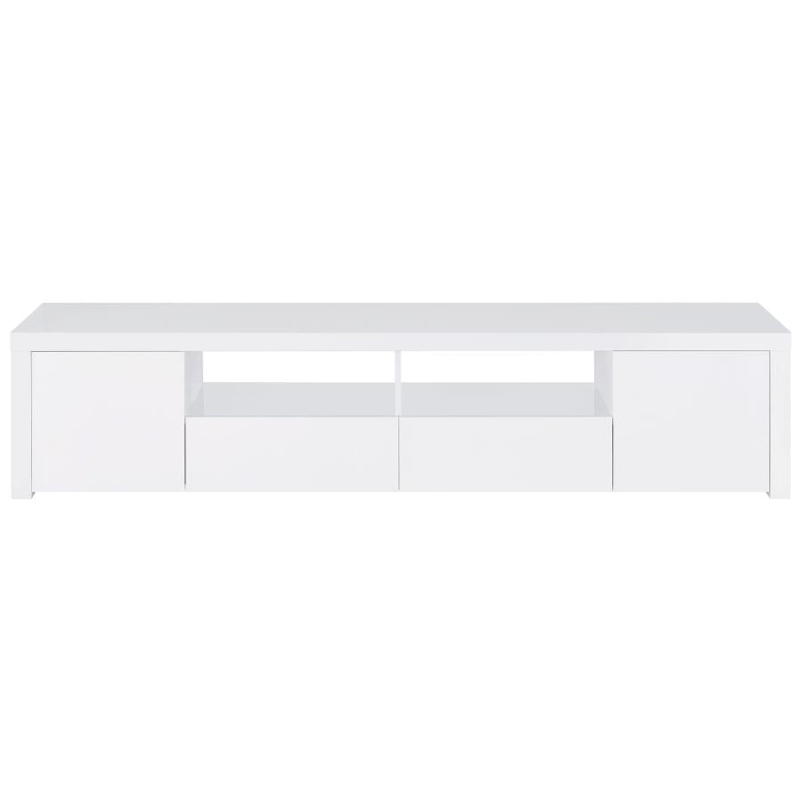 Jude 2-door Engineered Wood 79-inch TV Stand High Gloss White