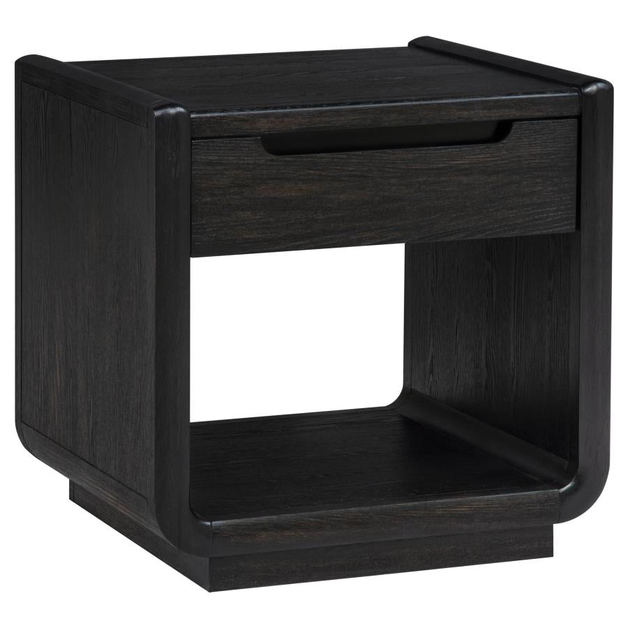 Leandro 3-piece Wood Coffee and End Table Set Burnished Black