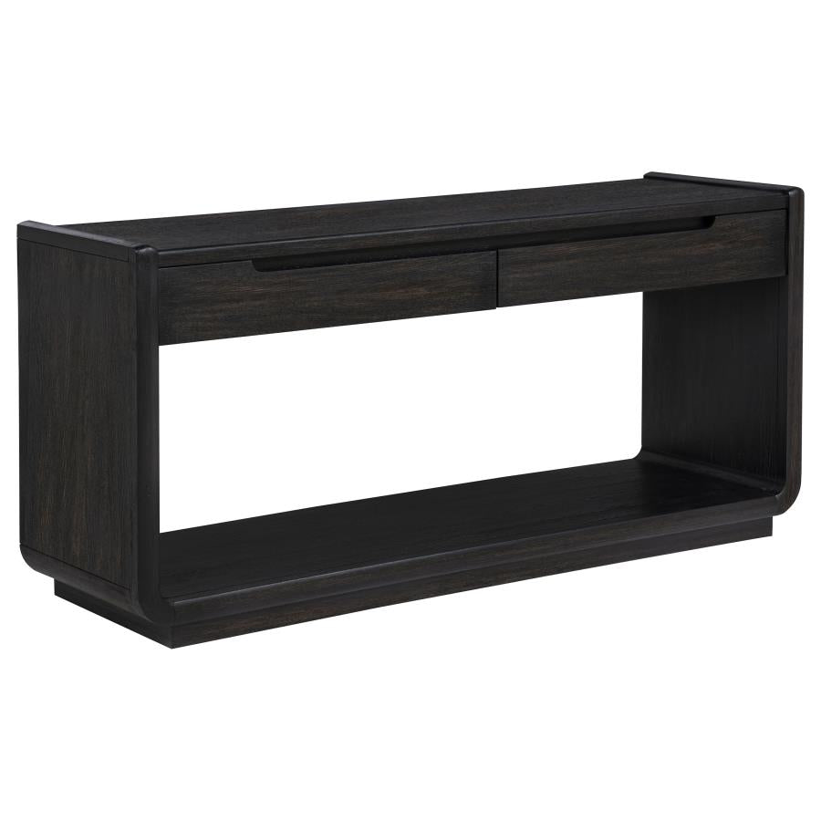 Leandro 2-drawer Entryway Sofa Console Table Burnished Black