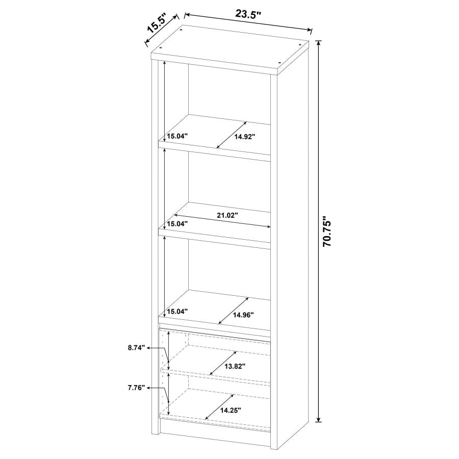 Winfield 4-shelf Media Tower Entertainment Pier Black