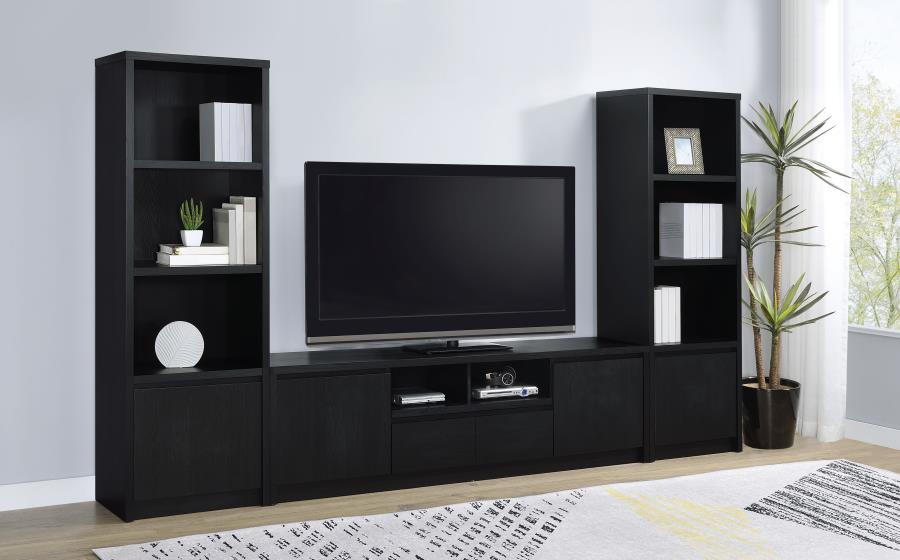 Winfield 4-shelf Media Tower Entertainment Pier Black