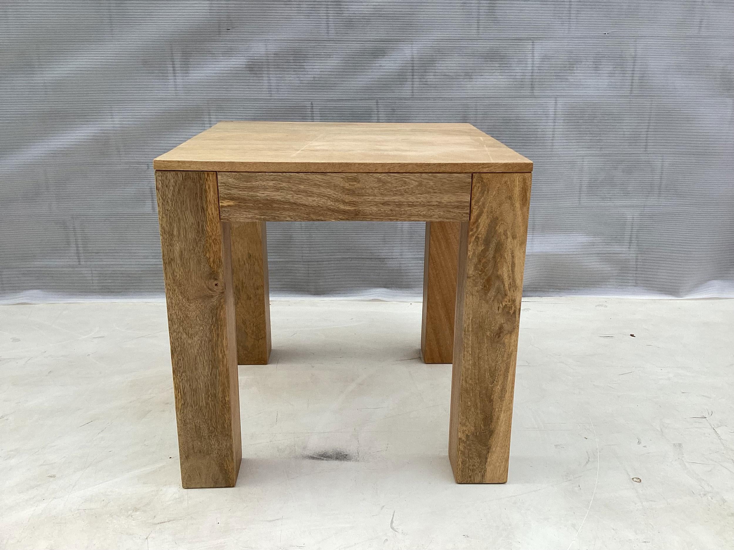 Butte Square Mango Wood End Table Natural