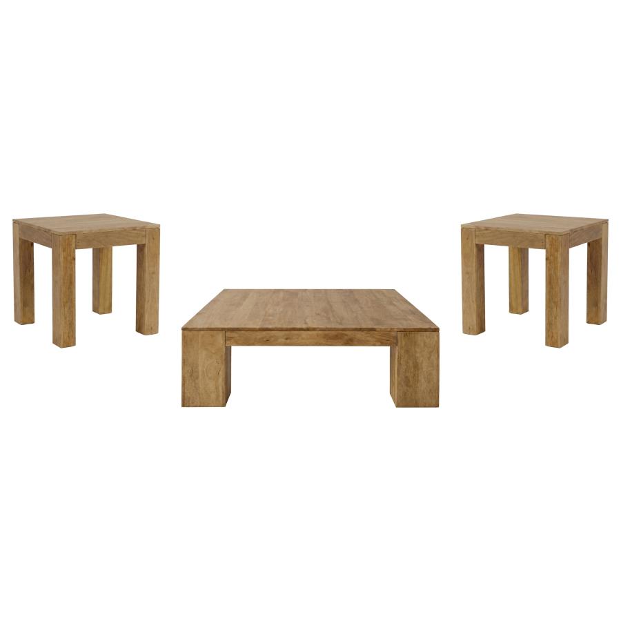 Butte 3-piece Mango Wood Coffee and End Table Set Natural