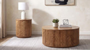 Coffey 2-piece Round Coffee and End Table Set Light Brown