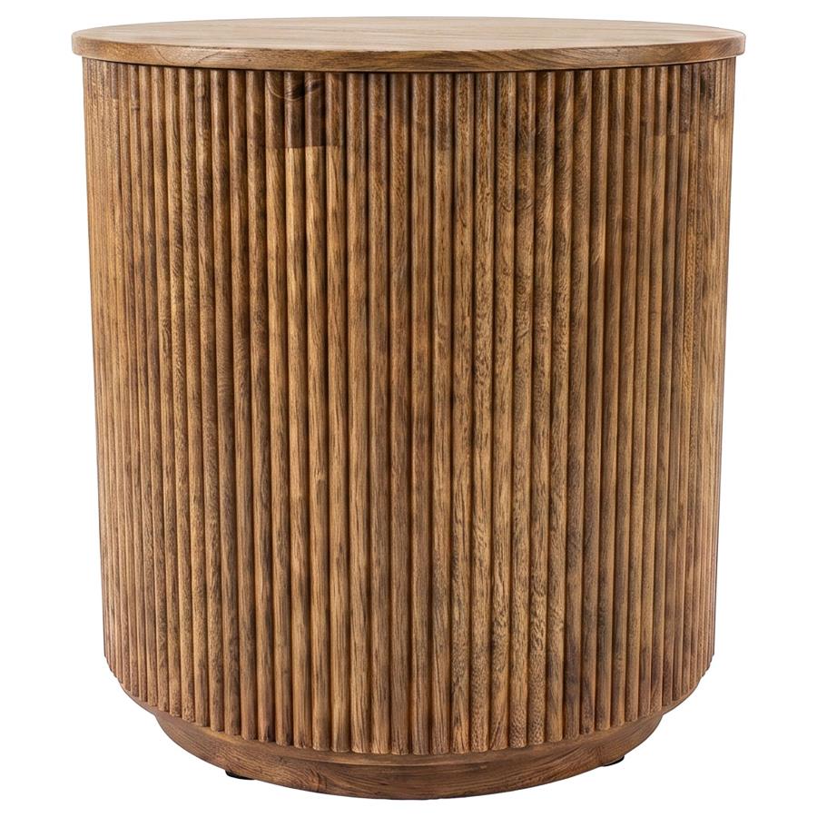 Coffey 3-piece Round Coffee and End Table Set Light Brown