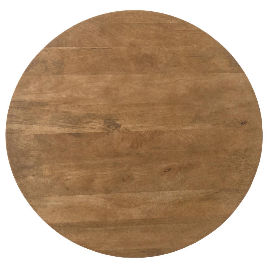 Coffey Round Mango Wood Coffee Table Light Brown