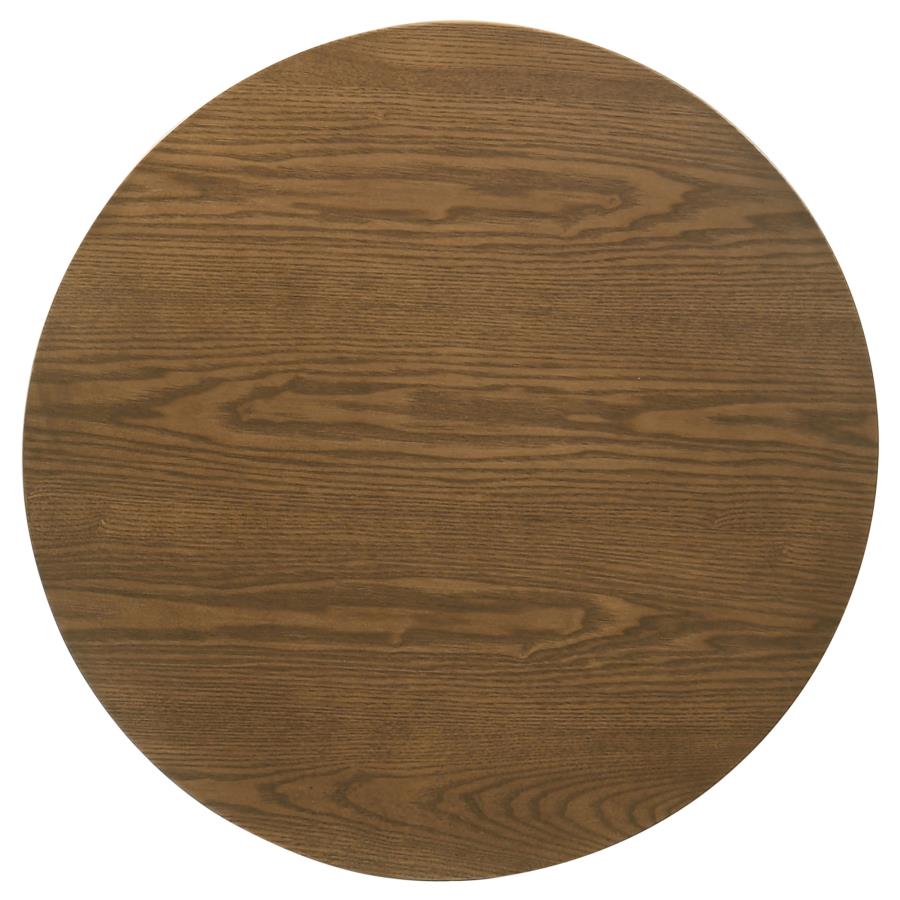 Franklin Round Wood Pedestal Side End Table Dark Brown
