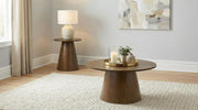 Franklin 2-piece Round Coffee Table Set Dark Brown
