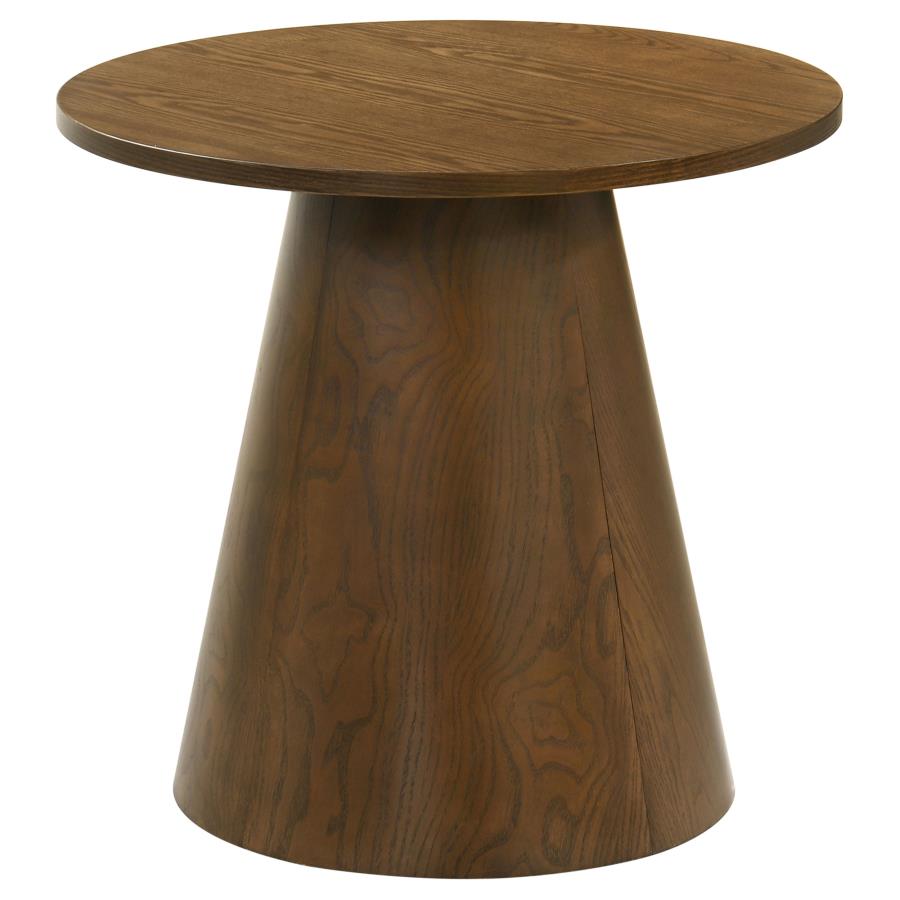 Franklin 3-piece Round Coffee Table Set Dark Brown