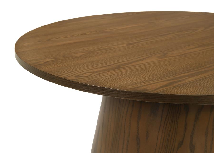 Franklin 36-inch Round Pedestal Coffee Table Dark Brown