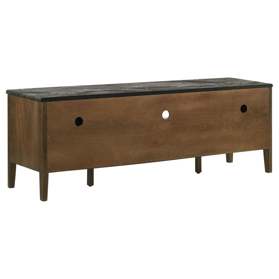 Bradley 63-inch 2-Door SmartTop™ TV Stand Smokey Grey and Dark Brown