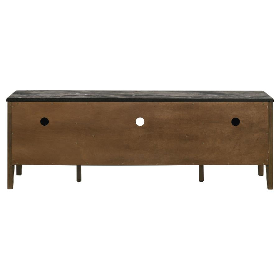 Bradley 63-inch 2-Door SmartTop™ TV Stand Smokey Grey and Dark Brown