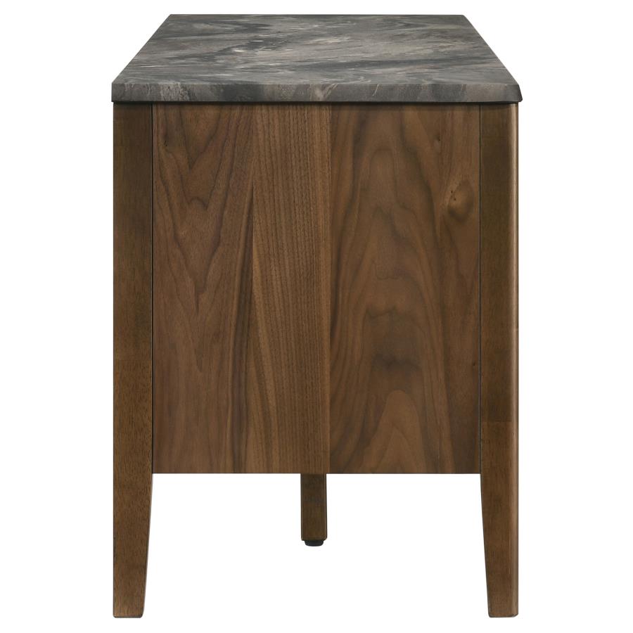 Bradley 63-inch 2-Door SmartTop™ TV Stand Smokey Grey and Dark Brown