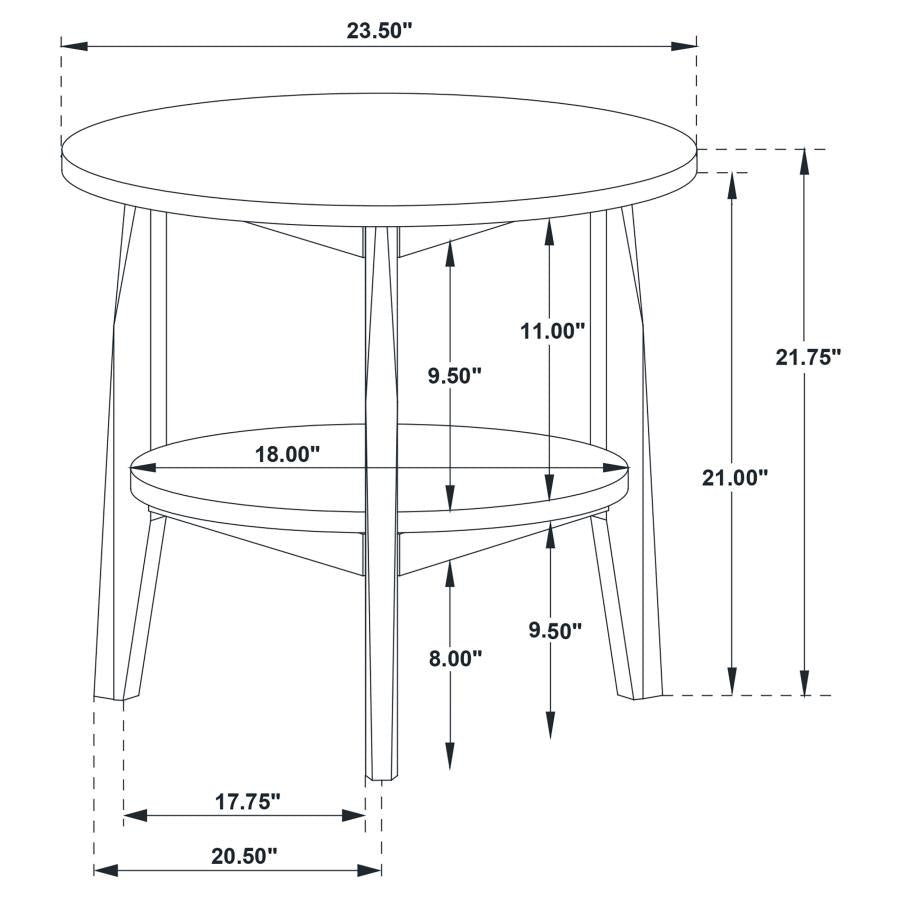 Bradley 2-Piece Round SmartTop Coffee Table Set Smokey Grey and Brown