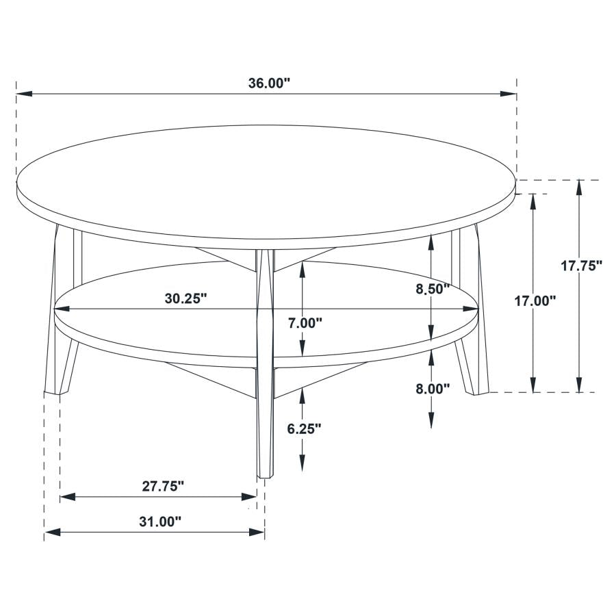 Bradley 2-Piece Round SmartTop Coffee Table Set Smokey Grey and Brown