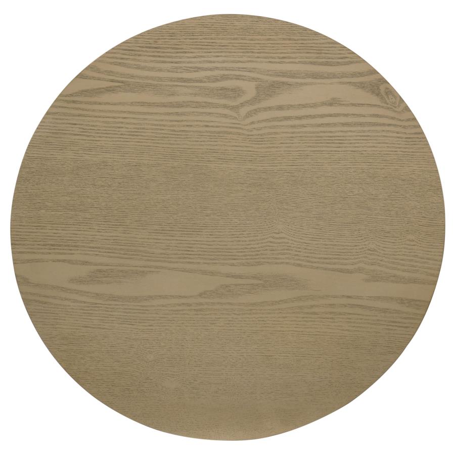 Hamlyn 3-piece Round Fluted Coffee and End Table Set Natural Oak
