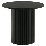 Hamlyn Round Fluted Occasional Side End Table Black