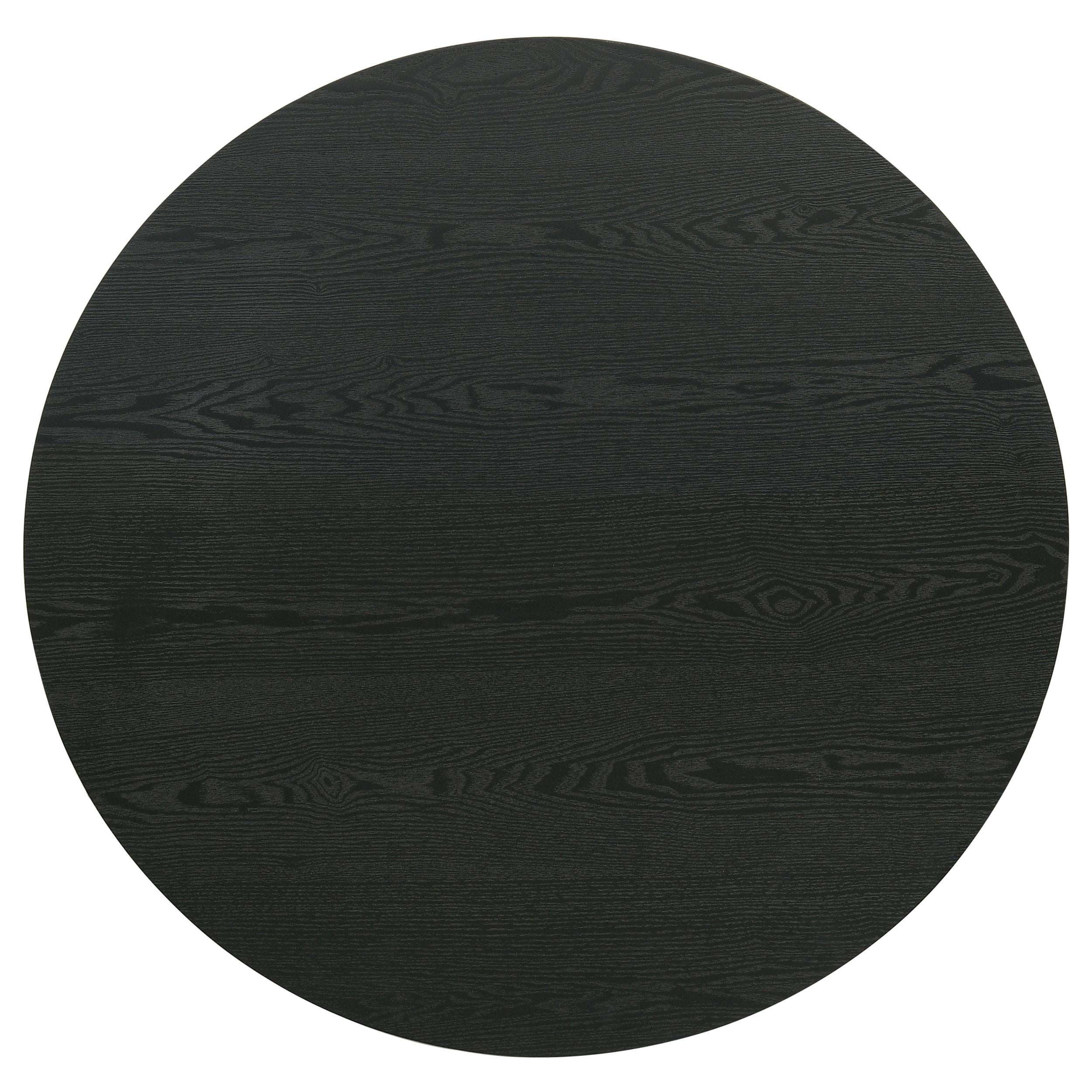 Hamlyn Round Fluted Occasional Cocktail Coffee Table Black