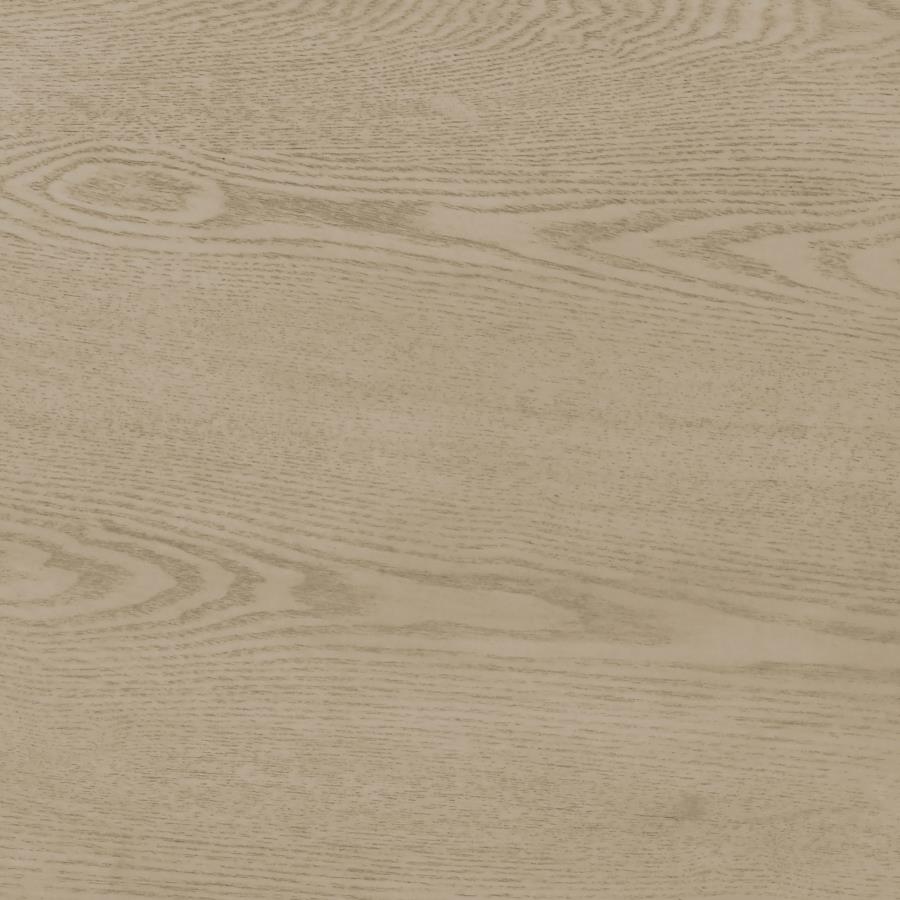 Strouse Contemporary Round End Table in Natural Oak