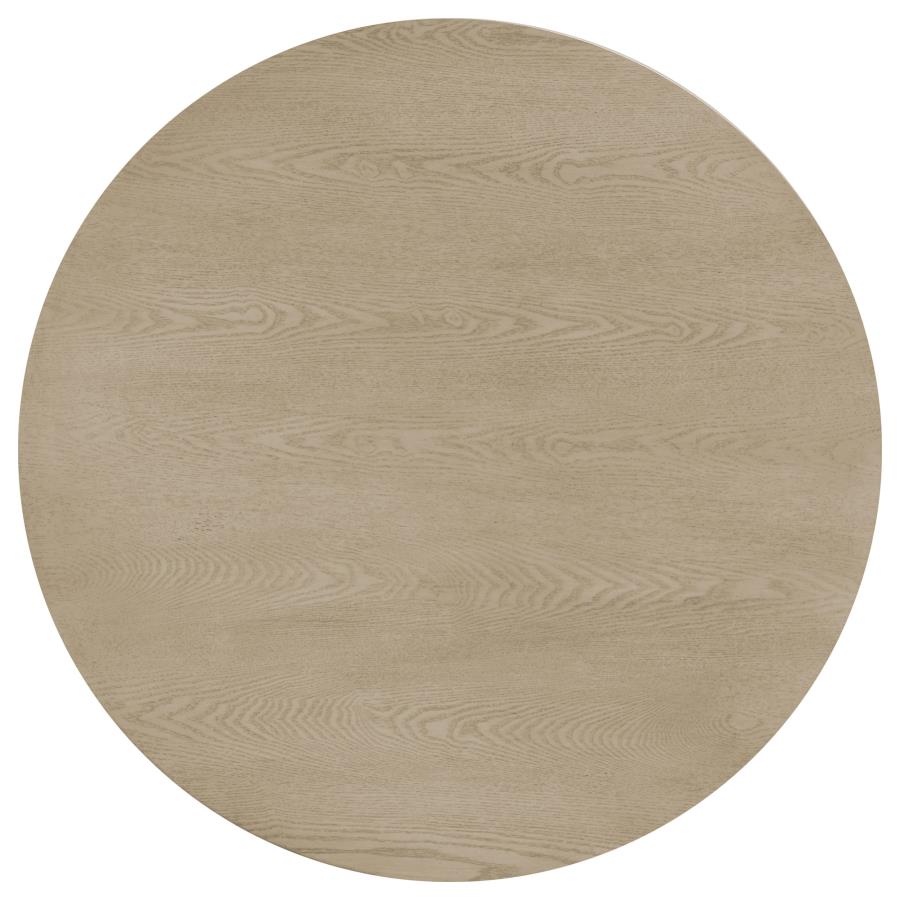 Strouse Contemporary Round Coffee Table in Natural Oak