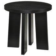 Strouse Contemporary Round End Table in Black