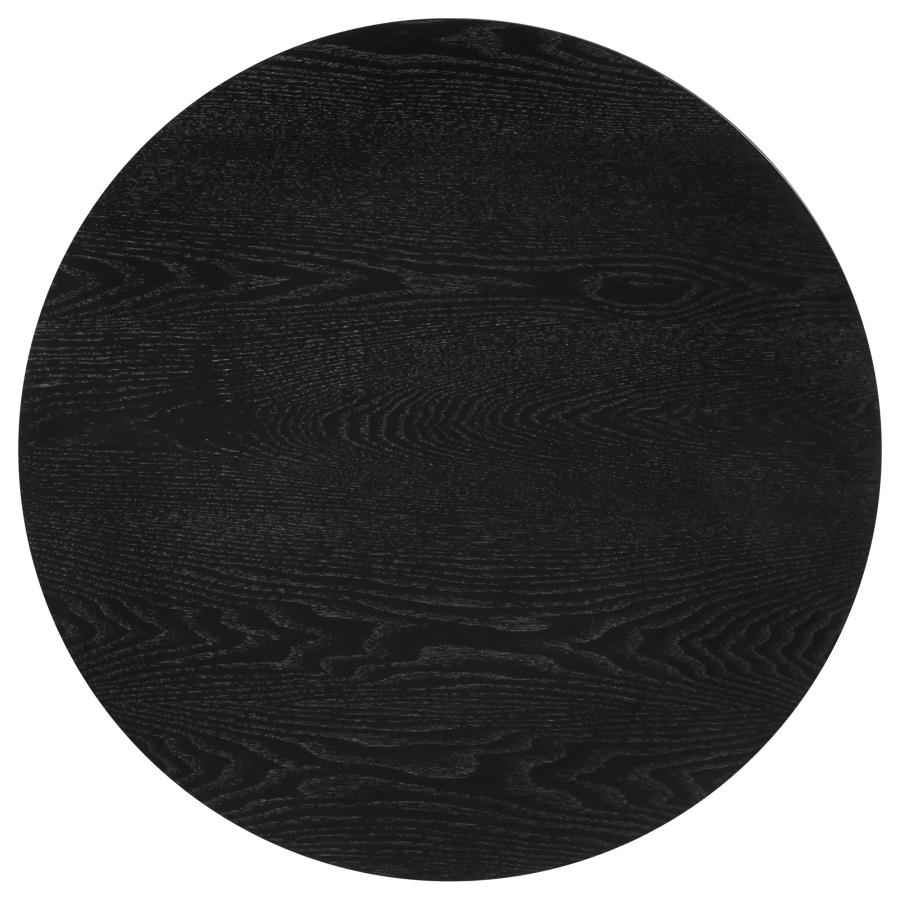 Strouse Contemporary Round End Table in Black