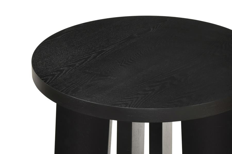 Strouse Contemporary Round End Table in Black
