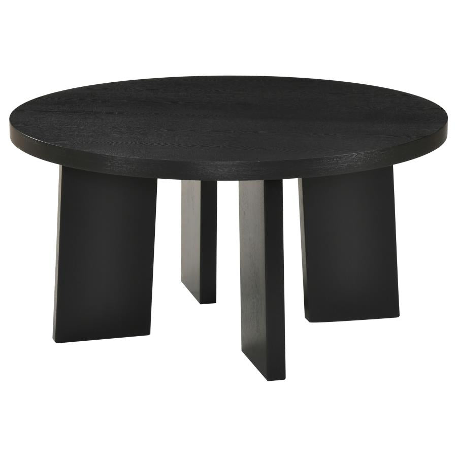 Strouse Contemporary Round Coffee Table in Black