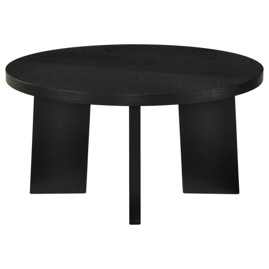 Strouse Contemporary Round Coffee Table in Black