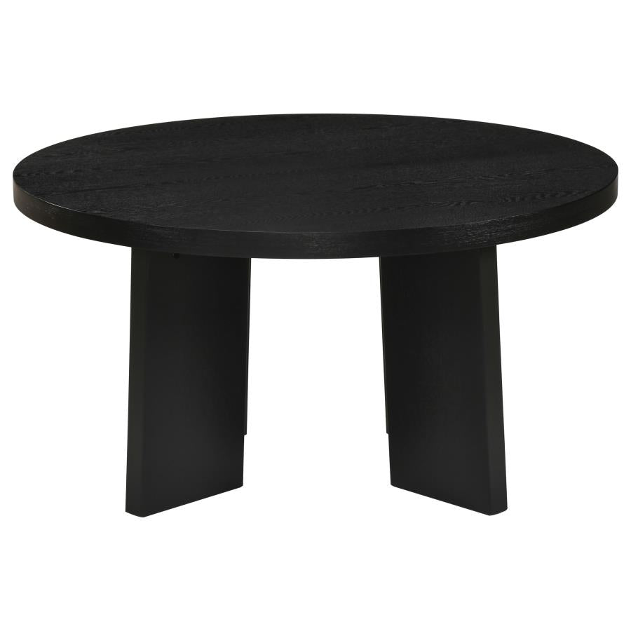 Strouse Contemporary Round Coffee Table in Black