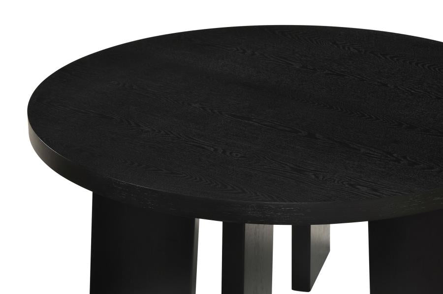 Strouse Contemporary Round Coffee Table in Black