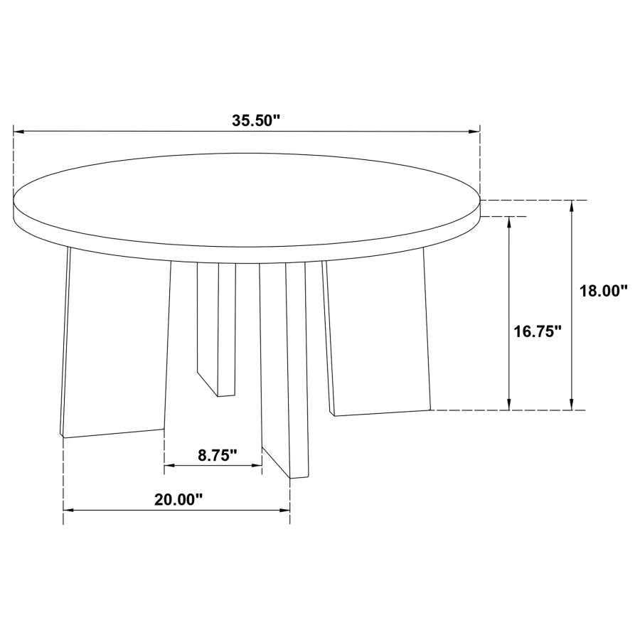 Strouse Contemporary Round Coffee Table in Black