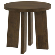 Strouse Contemporary Round End Table in Dark Walnut