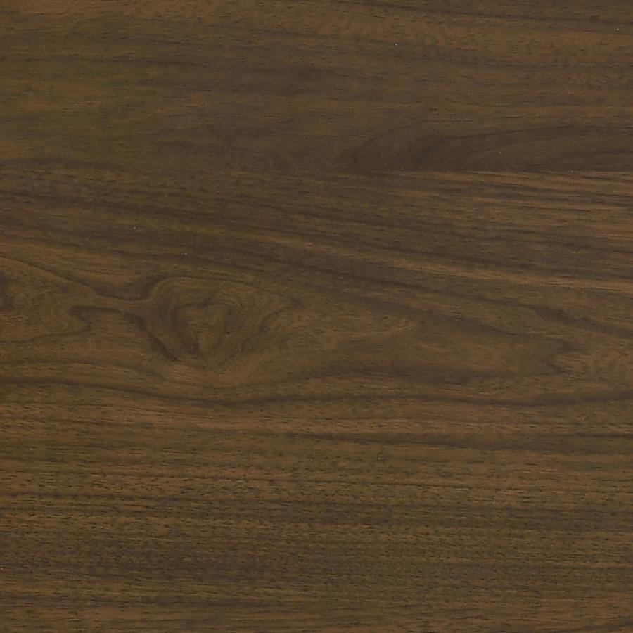 Strouse Contemporary Round End Table in Dark Walnut