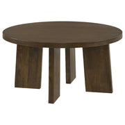 Strouse Contemporary Round Coffee Table in Dark Walnut