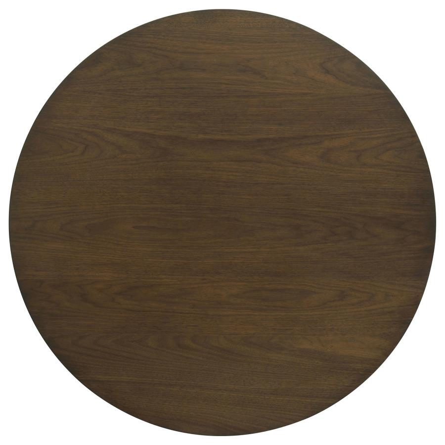 Strouse Contemporary Round Coffee Table in Dark Walnut