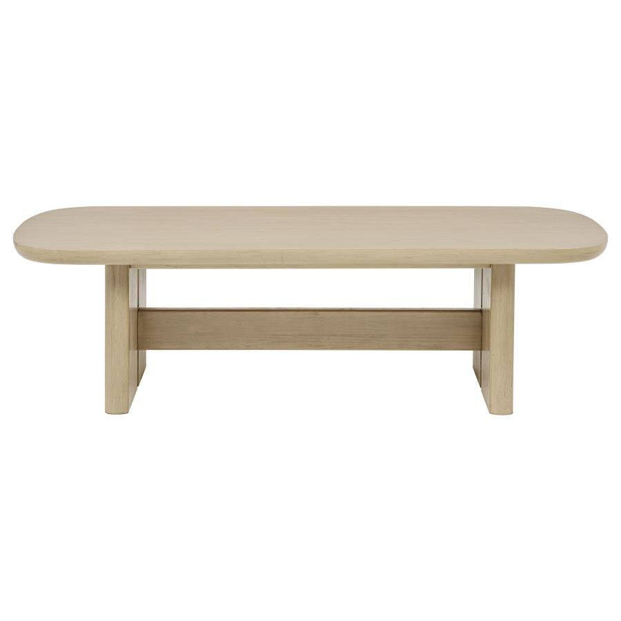 Kailani 2-piece Coastal Coffee and End Table Set Beige Oak