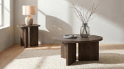 Aragon 2-Piece Round Coffee and End Table Set Dark Rustic Mango