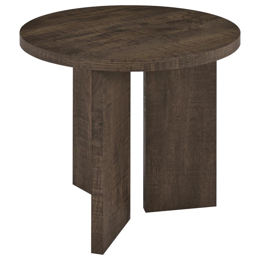 Aragon 3-Piece Round Coffee and End Table Set Dark Rustic Mango