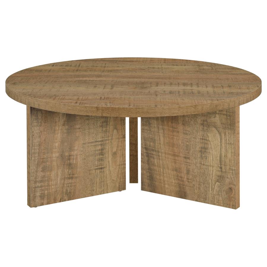 Aragon Round Panel Base Coffee Table Mango