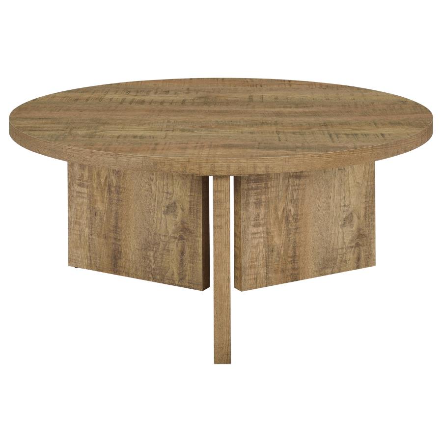 Aragon Round Panel Base Coffee Table Mango