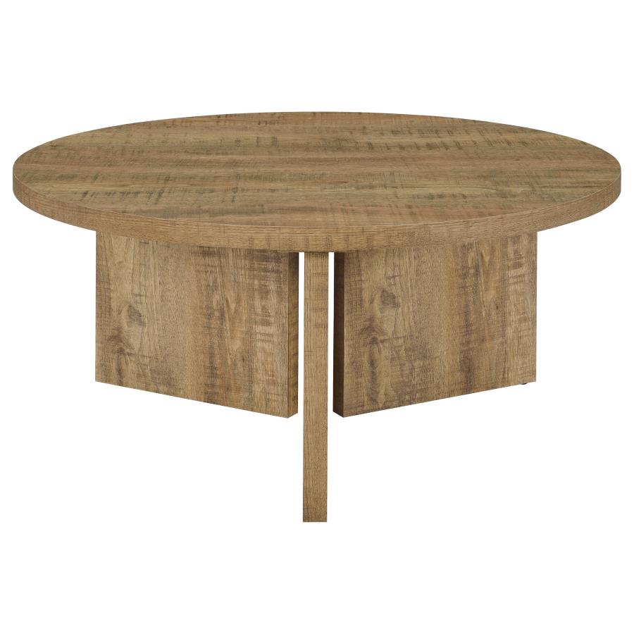 Aragon Round Panel Base Coffee Table Mango