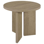 Aragon Round Panel Base End Table Latte